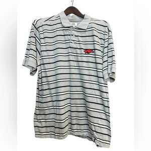 Cutter & Buck University of Arkansas Razorbacks Striped Polo Shirt Size XL / TG